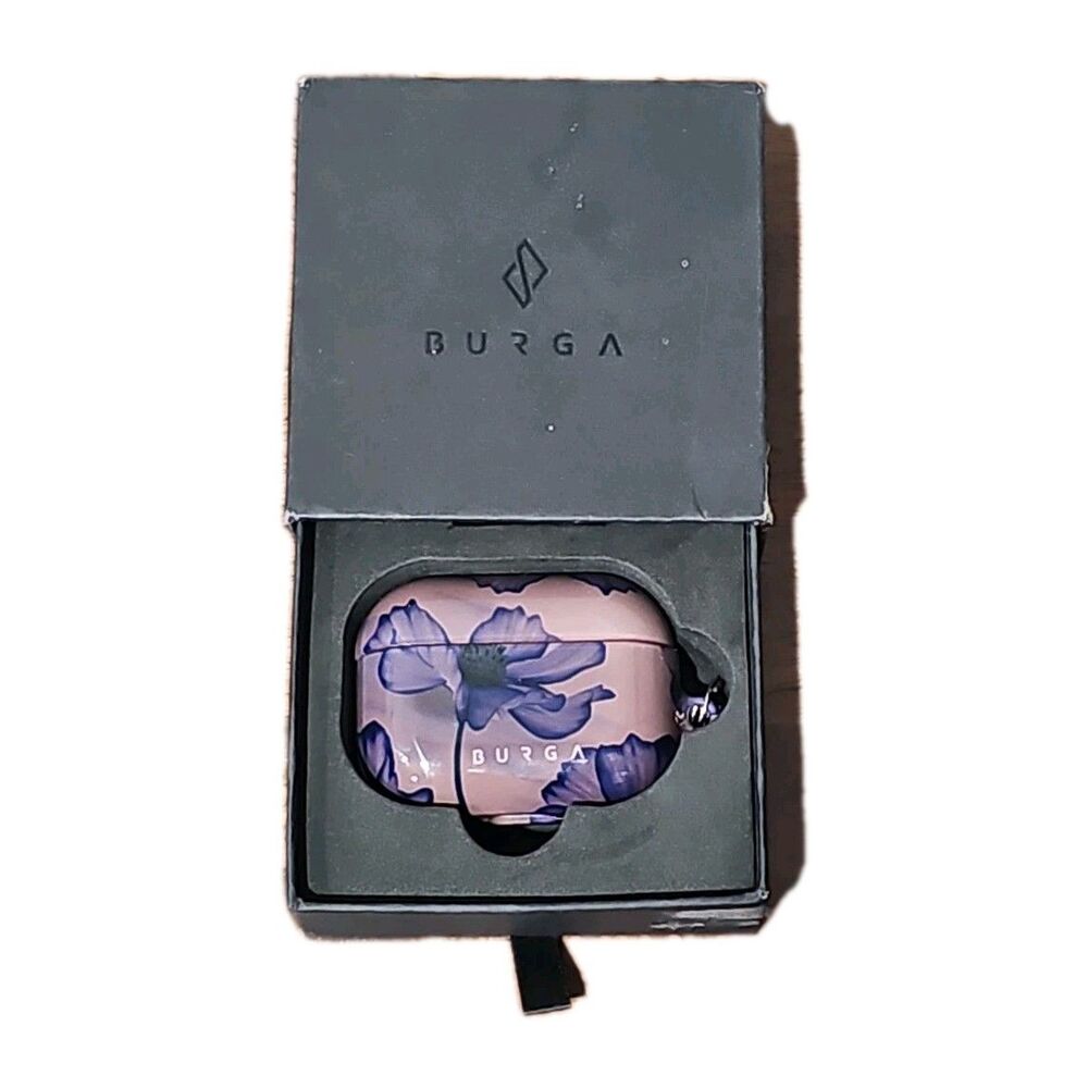BURGA Velvet Night AirPods Case  Purple Floral Protective Hard Shell Cover Pro